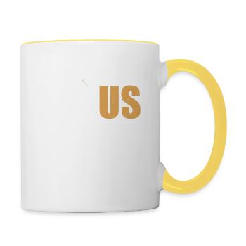 Let's pray cross Christian faith in God - Contrasting Mug - white/yellow - Right