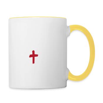 Jesus Wird Wiederkommen Kreuz Christlicher Glaube - Tasse zweifarbig - Weiß/Gelb - Rechts
