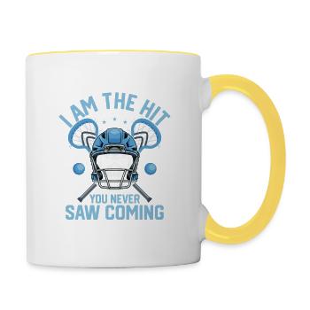 I Am The Hit You Never See Coming Player Lacrosse - Tasse zweifarbig - Weiß/Gelb - Rechts