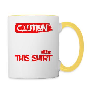 Caution Wet Paint! Job Professional Painter - Contrasting Mug - white/yellow - Right