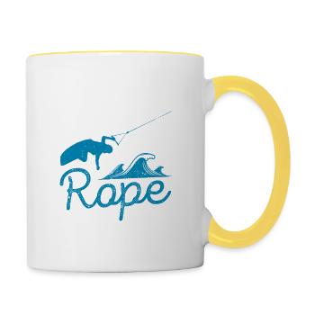 Drop The Rope Wakesurfing Wakesurf Wake Surf Boot - Tasse zweifarbig - Weiß/Gelb - Rechts