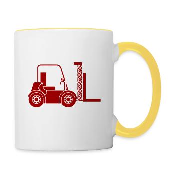 I Hate Being Sexy But I'm A Forklift Driver Operat - Contrasting Mug - white/yellow - Right