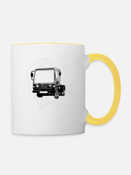 Multicar M25 Multicar Neu Multricar Lastkraftwagen - Tasse zweifarbig - Weiß/Gelb