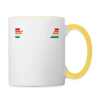 Génial depuis 2007 16e anniversaire cadeaux 16 ans - Mug contrasté - blanc/jaune - Droite