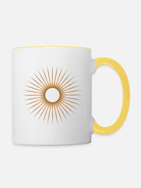 Goldener Stern - Tasse zweifarbig - Weiß/Gelb