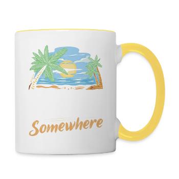 It's Rum O'Clock Somewhere Alcohol Drinking - Tasse zweifarbig - Weiß/Gelb - Rechts