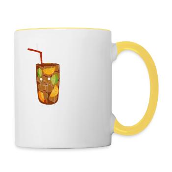 Juste un Cuba Libre de plus Je promets de boire du rhum - Mug contrasté - blanc/jaune - Droite