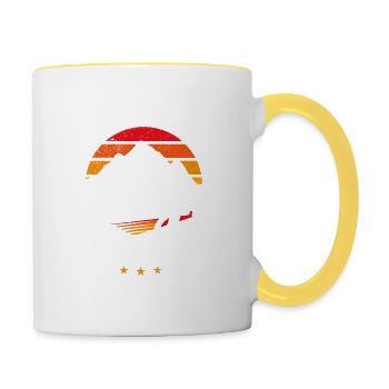 Wenn die Berge rufen, muss ich gehen - Design - Tasse zweifarbig - Weiß/Gelb - Rechts