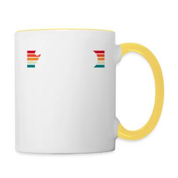 Awesome Since 2020 3rd Birthday Gifts 3 Years Old - Contrasting Mug - white/yellow - Right
