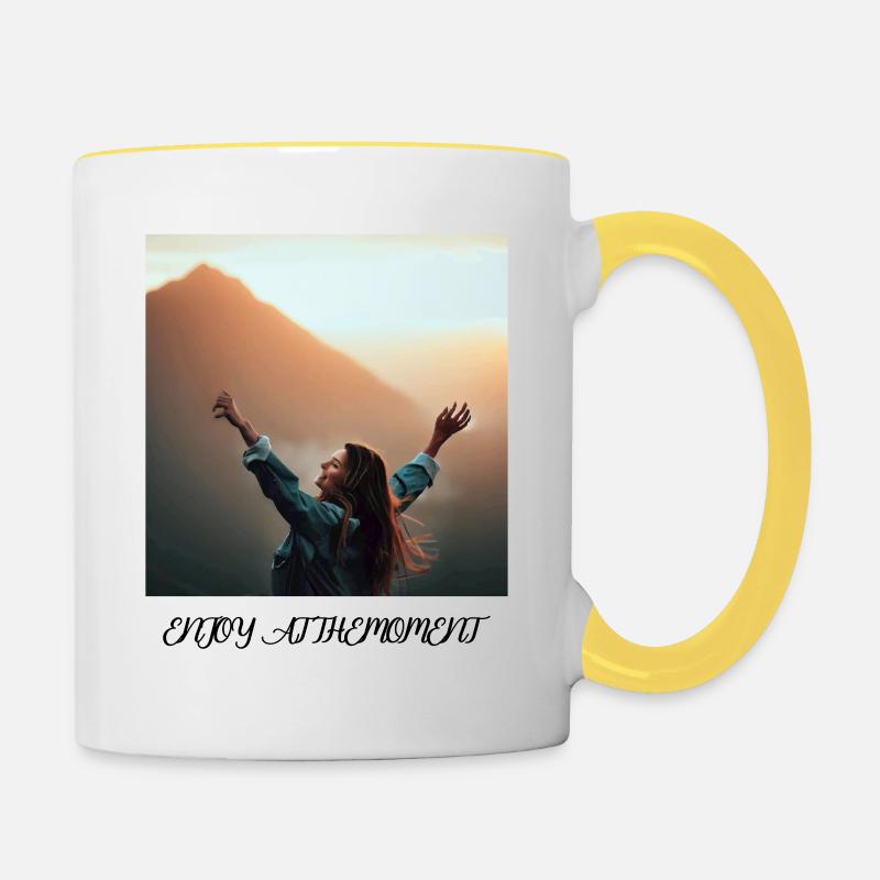 DER AUGENBLICK - Tasse zweifarbig - Weiß/Gelb