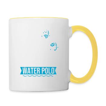 Water Polo Drôle de plongée en apnée Sports de chevaux Blague - Mug contrasté - blanc/jaune - Droite