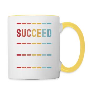 Bob Name Personalisierter Lustiger Geburtstag Weihnachten - Tasse zweifarbig - Weiß/Gelb - Rechts