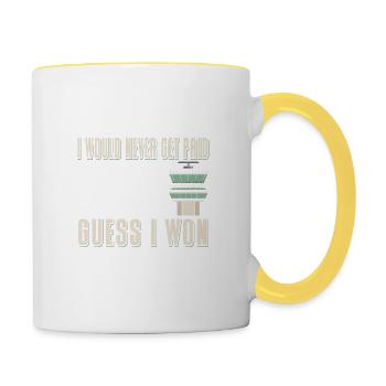 Contrôleur de la circulation aérienne - Mug contrasté - blanc/jaune - Droite