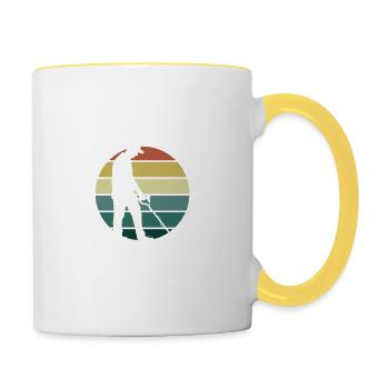 Dummheitsanzeiger Metalldetektor Sondelgänger - Tasse zweifarbig - Weiß/Gelb - Rechts