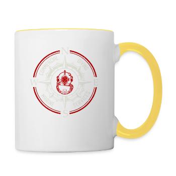 Services de plongée maritime commerciale - Mug contrasté - blanc/jaune - Droite