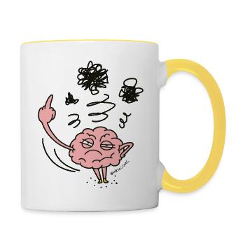 Stinky Finger - Brain - Contrasting Mug - white/yellow - Right