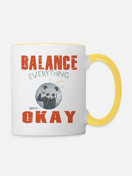 Okay - Tasse zweifarbig - Weiß/Gelb