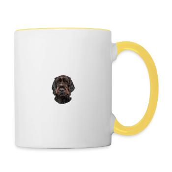 Méfiez-vous de l’inoffensif Wirehaired Pointer - Mug contrasté - blanc/jaune - Droite