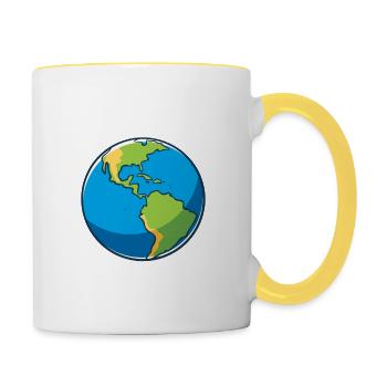 Worlds Best Dad Father's Day Gift Birthday Present - Contrasting Mug - white/yellow - Right