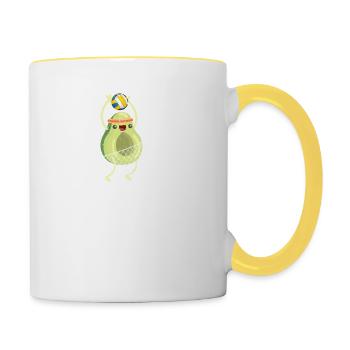 Holy Blockamole Volleyball Funny Sports Trainer - Contrasting Mug - white/yellow - Right