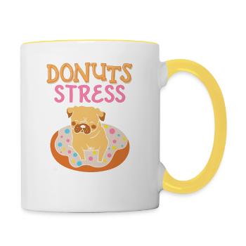 Donut Stress Soyez À Votre Meilleur Manger Amoureu - Mug contrasté - blanc/jaune - Droite