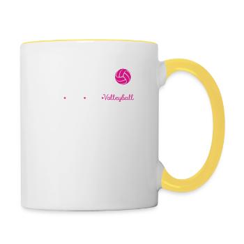 Faith Hope Love Volleyball Heartbeat Team - Mug contrasté - blanc/jaune - Droite