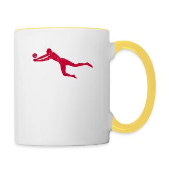 Joueur de volleyball américain Entraîneur des États-Unis - Mug contrasté - blanc/jaune - Droite