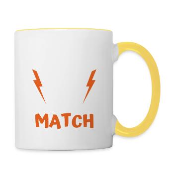 je suis là juste pour le match de foot 2 - Mug contrasté - blanc/jaune - Droite