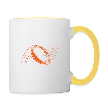 je suis là juste pour le match de rugby - Mug contrasté - blanc/jaune - Droite