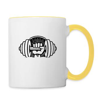 Every Rep Counts Workout Training Weight Lifting - Tasse zweifarbig - Weiß/Gelb - Rechts