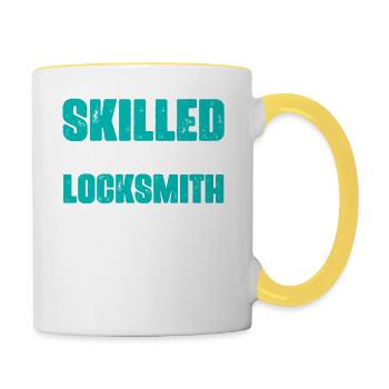Assez habile pour être un serrurier Pick Locks Lockpi - Mug contrasté - blanc/jaune - Droite