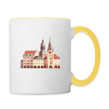 Halle Saale Aus dem Weg ich muss nach Hallenser - Tasse zweifarbig - Weiß/Gelb - Rechts