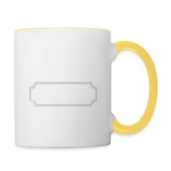 Kein Psychiater - Lustiger Spruch - Kooikerhondje - Tasse zweifarbig - Weiß/Gelb - Rechts