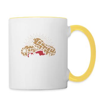 Everything Is better Without Peanuts Awareness Nut - Tasse zweifarbig - Weiß/Gelb - Rechts