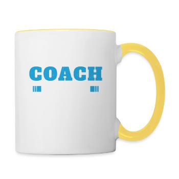 Humour entraîneur cadeau sportif Je suis coach - Mug contrasté - blanc/jaune - Droite