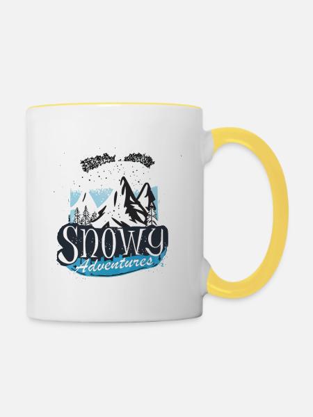 ABENTEUER IM SCHNEE - Tasse zweifarbig - Weiß/Gelb