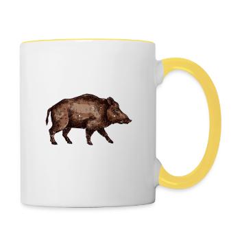 Man braucht ein Gewehr, um ein Reh zu töten, und - Tasse zweifarbig - Weiß/Gelb - Rechts
