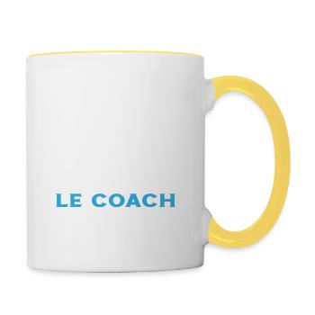 Coach parfait - Humour Cadeau pour coach sportif - Mug contrasté - blanc/jaune - Droite