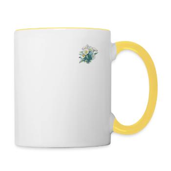 Cool Floral Flowers Patch Vintage Daisy Lover Pun - Mug contrasté - blanc/jaune - Droite