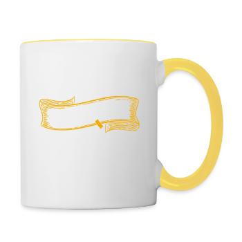 Officiellement le métier de peintre le plus cool du monde profess - Mug contrasté - blanc/jaune - Droite