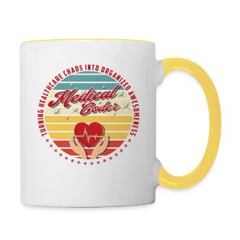 Assistant médical - Codeur médical - Mug contrasté - blanc/jaune - Droite
