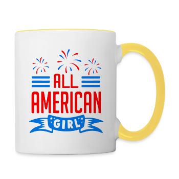 All American Girl - Contrasting Mug - white/yellow - Right