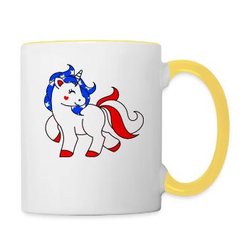 July 4th Americorn - Contrasting Mug - white/yellow - Right