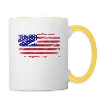 Juli 4th: Amerika seit 1776 - Tasse zweifarbig - Weiß/Gelb - Rechts