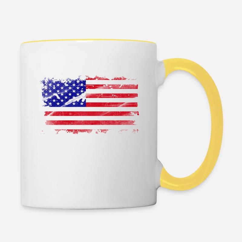 July 4th America Since 1776 - Contrasting Mug - white/yellow