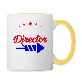 July 4th Fireworks director - Contrasting Mug - white/yellow - Right