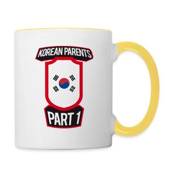Best Parenting Korean Parents Part 1 - Contrasting Mug - white/yellow - Right