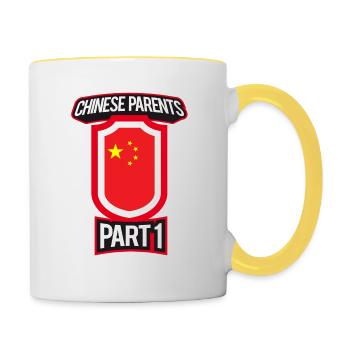 Beste Erziehung Chinesische Eltern Teil 1 - Tasse zweifarbig - Weiß/Gelb - Rechts