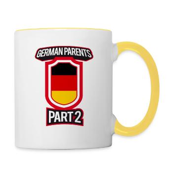Beste Erziehung Deutsche Eltern Teil 2 - Tasse zweifarbig - Weiß/Gelb - Rechts