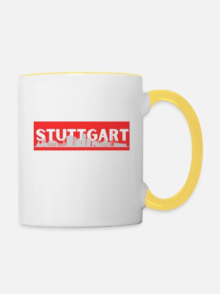 Stuttgart 1 - Tasse zweifarbig - Weiß/Gelb